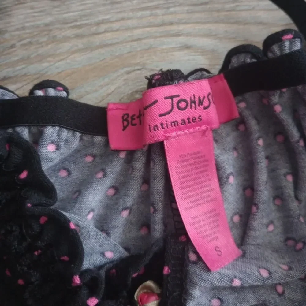 Y2K Betsey Johnson Polka Dot Babydoll Goth Slip - Picture 4 of 4